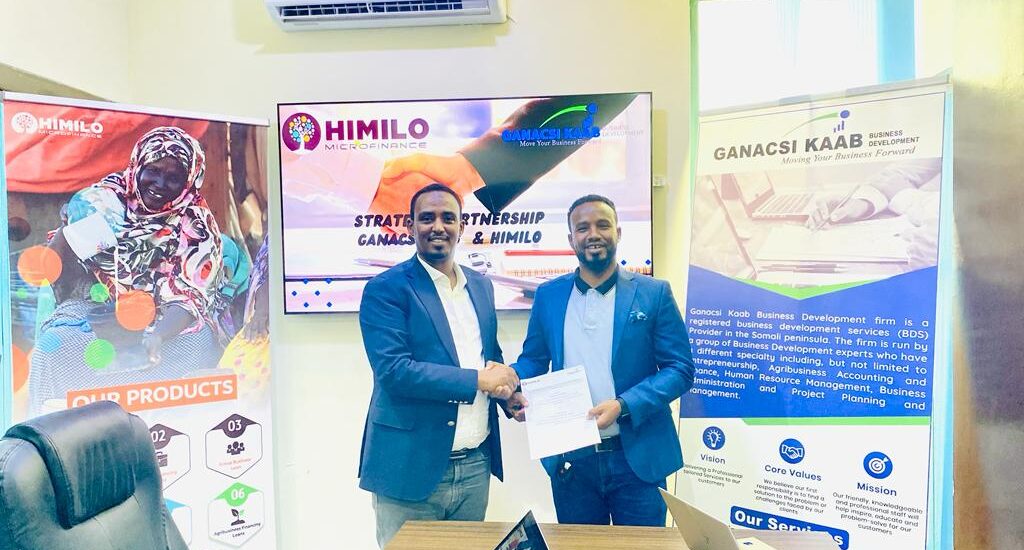 Strategic Partnership Between Himilo Microfinance Institution and Ganacsikaab Business Development Centre to Empower Small and Medium Enterprises in Somalia.