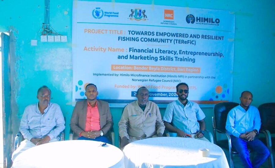 Himilo Microfinance, in Collaboration with WFP, NRC, and Puntland’s Ministry of Fisheries and Marine Resources (MoFMR), Launches Financial Literacy and Skills Training for Bender-Beyla Fishing Cooperatives